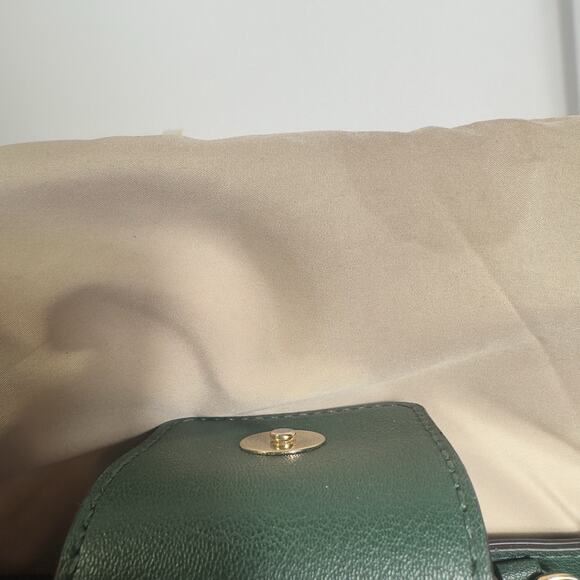 Nine West Green Tote Bag Hand Painted Ladybug Floral Leaf Purse Shoulder Satchel - Picture 16 of 16